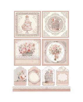 Stamperia Rice Paper A4 You and Me Cards (6pcs) (DFSA4694) (OUTLET)
