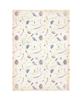 Stamperia Create Happiness Welcome Home A4 Rice Paper Blue Flowers (6 pcs) (DFSA4742) (OUTLET)