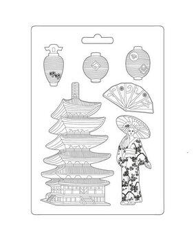 Stamperia Soft Mould A4 Sir Vagabond in Japan Pagoda (K3PTA4509) (OUTLET)