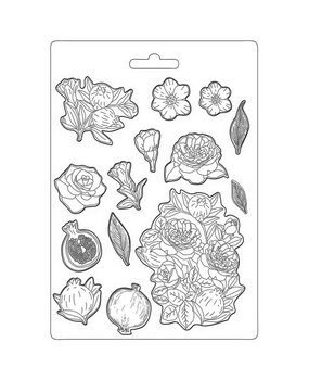 Stamperia Soft Mould A4 Casa Granada Pomegranade and Flowers (K3PTA4523) (OUTLET)