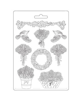 Stamperia Soft Mould A4 Provence Garlands and Bouquets (K3PTA4527) (OUTLET)