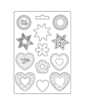 Stamperia Blue Land Soft Mould A4 Starts and Hearts (K3PTA4563) (OUTLET)