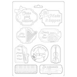Stamperia Soft Mould A4 Passion Music and Tag (K3PTA492) (OUTLET)