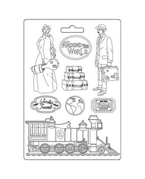 Stamperia Around the World Soft Mould A5 Train (K3PTA5652) (OUTLET)
