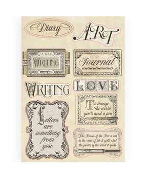 Stamperia Colored Wooden Shapes A5 Calligraphy Labels (KLSP088) (OUTLET)