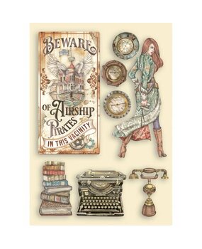 Stamperia Wooden Shapes A5 Lady Vagabond Lifestyle Typing Writer (KLSP112) (OUTLET)