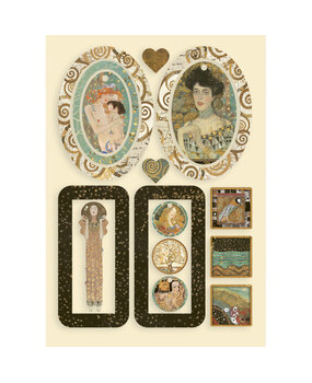 Stamperia Wooden Shapes A5 Klimt Bag Handles and Hearts (KLSP115) (OUTLET)