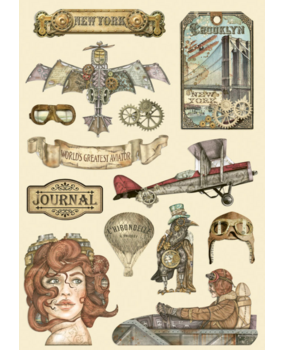 Stamperia Colored Wooden Shapes A5 Sir Vagabond Aviator (KLSP123) (OUTLET)