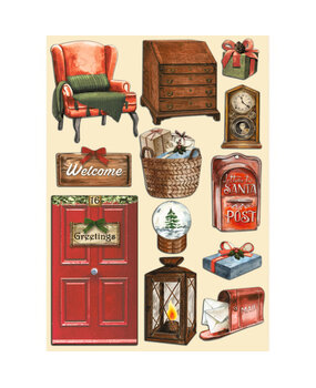 Stamperia Wooden Shape A5 Romantic Home for the Holidays Home (KLSP128) (OUTLET)
