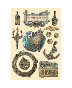Stamperia Songs of the Sea Colored Wooden Shape A5 The Ocean Is Calling (KLSP147) (OUTLET)