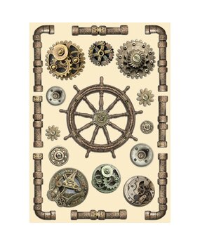 Stamperia Songs of the Sea Colored Wooden Shape A5 Rudder and Pipes (KLSP148) (OUTLET)