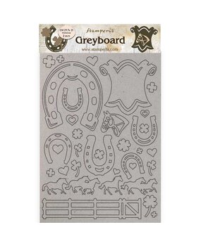 Stamperia Greyboard A4 Romantic Horses Horseshoes (KLSPDA435) (OUTLET)