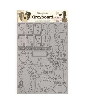 Stamperia Greyboard A4 Alice Elements (KLSPDA439) (OUTLET)