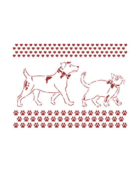 Stamperia Stencil A5 Daydream Dog and Cat (KSD312) (OUTLET)