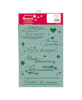 Stamperia Stencil A4 Spanish Quotes (KSG452) (OUTLET)