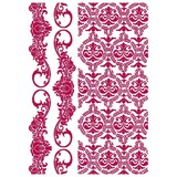 Stamperia Stencil A4 Romantic Journal Border and Texture (KSG458) (OUTLET)