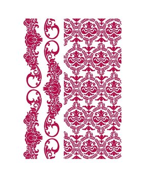 Stamperia Stencil A4 Romantic Journal Border and Texture (KSG458) (OUTLET)