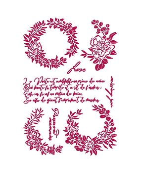 Stamperia Stencil A4 Romantic Journal Garlands Love (KSG461) (OUTLET)