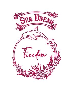 Stamperia Stencil A4 Romantic Sea Dream Freedom (KSG462) (OUTLET)