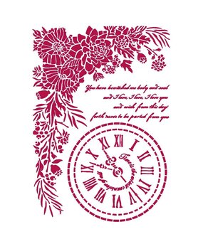 Stamperia Stencil A4 Romantic Journal Clock (KSG465) (OUTLET)