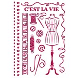 Stamperia Stencil A4 Romantic Threads Couture (KSG467) (OUTLET)