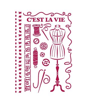 Stamperia Stencil A4 Romantic Threads Couture (KSG467) (OUTLET)