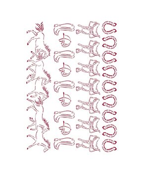 Stamperia Stencil A4 Romantic Horses Running Horses (KSG470) (OUTLET)