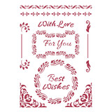 Stamperia Stencil A4 Christmas Best Wishes (KSG477) (OUTLET)