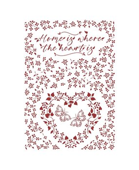 Stamperia Stencil A4 Provence Home is Where the Hearting (KSG490) (OUTLET)