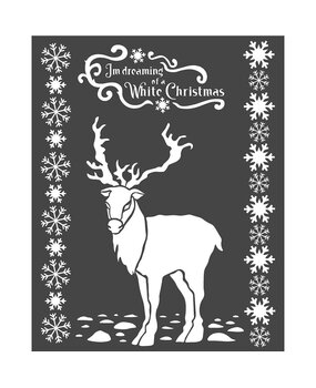 Stamperia Thick Stencil 20x25cm White Christmas Deer (KSTD052) (OUTLET)