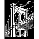 Stamperia Thick Stencil 20x25cm Sir Vagabond Aviator Brooklyn Bridge (KSTD106) (OUTLET)