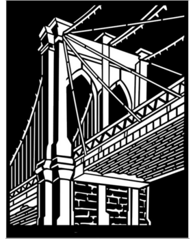 Stamperia Thick Stencil 20x25cm Sir Vagabond Aviator Brooklyn Bridge (KSTD106) (OUTLET)