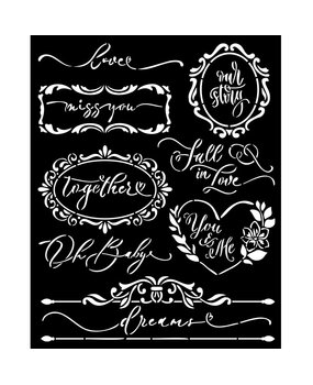 Stamperia Romance Forever Thick Stencil 20x25cm Plates (KSTD154) (OUTLET)