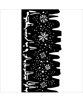 Stamperia Create Happiness Dewdrops Thick Stencil 12x25cm Snowflakes And Ice (KSTDL109) (OUTLET)