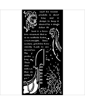 Stamperia Venice City of Art Thick Stencil 12x25cm Gondola (KSTDL120) (OUTLET)