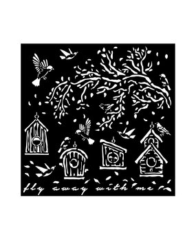Stamperia Garden Thick Stencil 18x18cm Nests (KSTDQ102) (OUTLET)