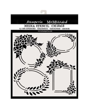 Stamperia Thick Stencil 18x18cm Labels (KSTDQ45) (OUTLET)