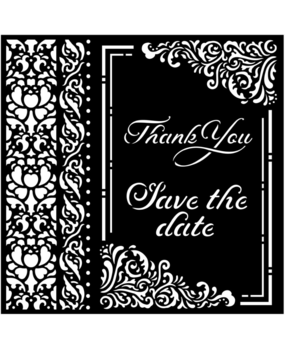 Stamperia Thick Stencil 18x18cm You and Me Thank You Save the Date (KSTDQ67) (OUTLET)