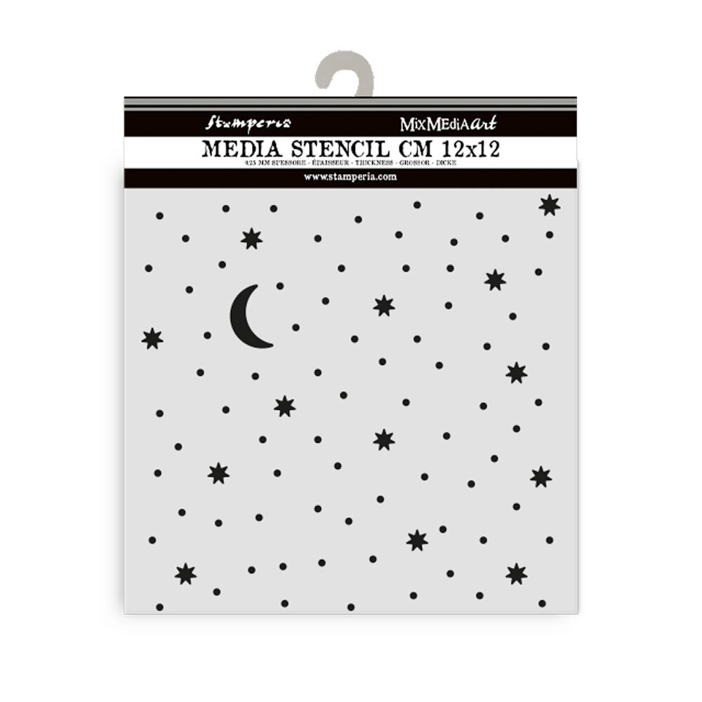 Stamperia Alice in Christmas Thick Stencil 12x12cm Stars and Moon (KSTDS57) (OUTLET)