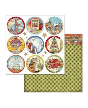 Stamperia Christmas Rounds 12x12 Inch Paper Sheet (SBB637) (OUTLET)