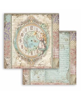 Stamperia Alice Clock 12x12 Inch Paper Sheets (10pcs) (SBB815) (OUTLET)
