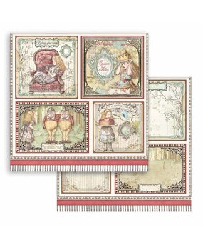 Stamperia Alice 4 Cards 12x12 Inch Paper Sheets (10pcs) (SBB817) (OUTLET)