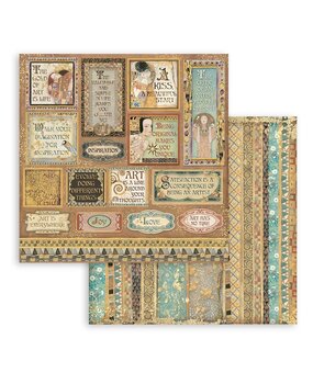 Stamperia Klimt Quotes and Labels 12x12 Inch Paper Sheets (10pcs) (SBB837) (OUTLET)