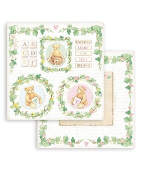 Stamperia Daydream Bear and Garlands 12x12 Inch Paper Sheets (10pcs) (SBB858) (OUTLET)