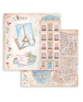 Stamperia Create Happiness Oh lá lá 12x12 Inch Paper Sheets Tour Eiffel (10pcs) (SBB927) (OUTLET)