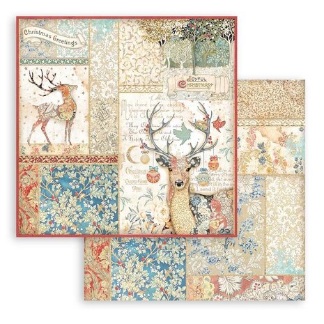 Stamperia Christmas Greetings 12x12 Inch Paper Pack (SBBL137) (OUTLET)