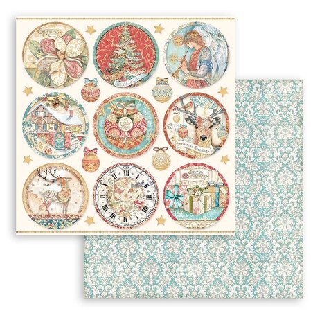 Stamperia Christmas Greetings 12x12 Inch Paper Pack (SBBL137) (OUTLET)