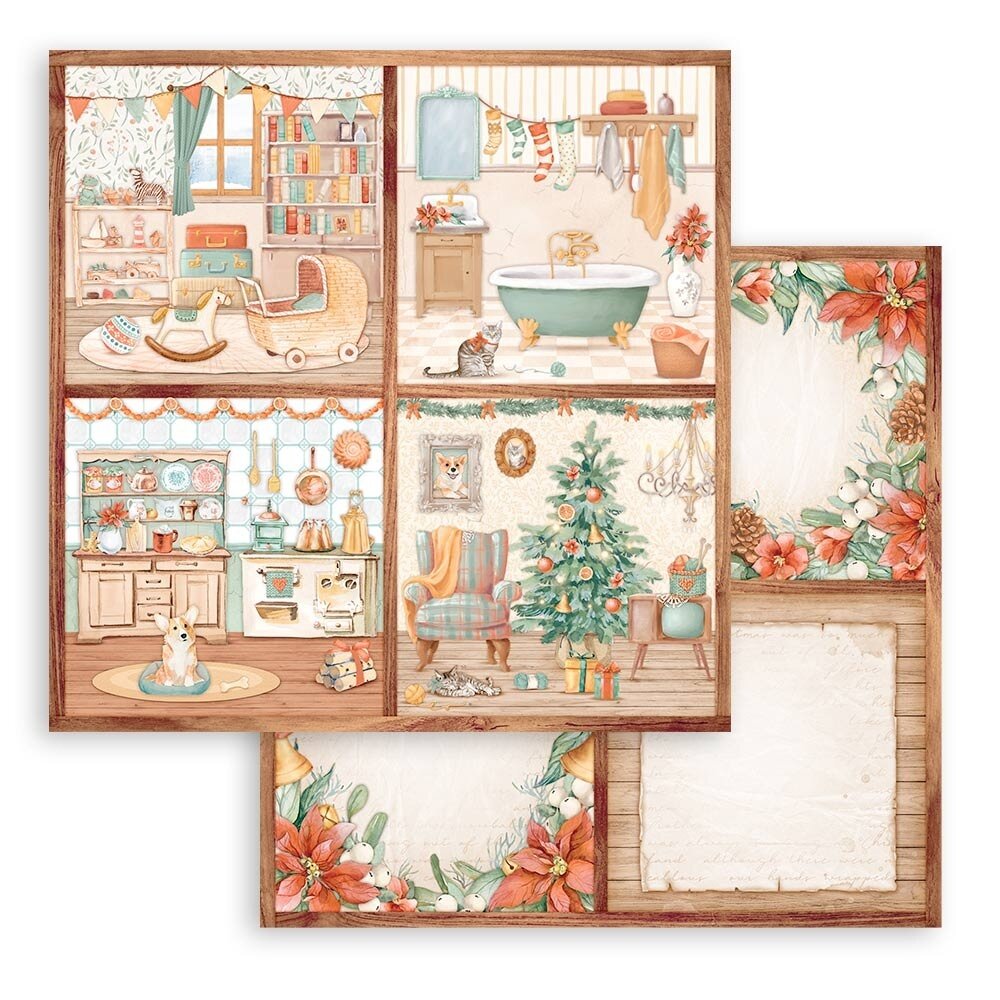 Stamperia All Around Christmas 12x12 Inch Paper Pack (SBBL140) (OUTLET)