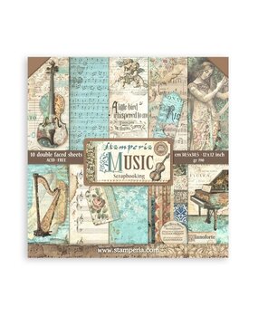 Stamperia Music 12x12 Inch Paper Pack (SBBL48) (OUTLET)