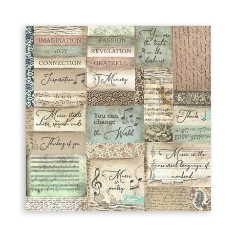 Stamperia Music 12x12 Inch Paper Pack (SBBL48) (OUTLET)